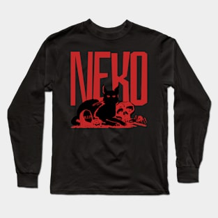 Neko Halloween Black Cat Long Sleeve T-Shirt